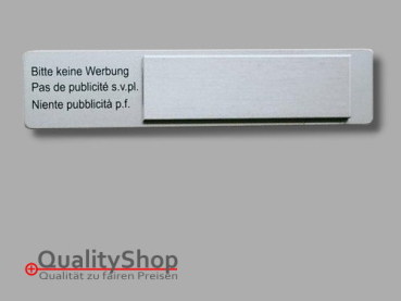 Schild "Bitte keine Werbung" Aluminium 135 x 31 mm mit Schild ohne Gravur