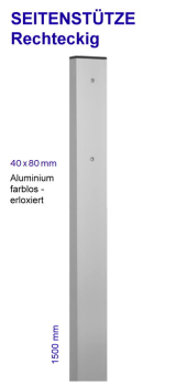 Stütze zum Einbetonieren Alu Rechteckig 40x80 mm