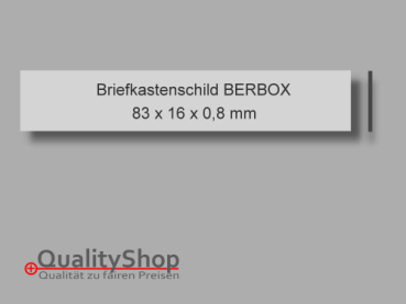 Briefkastenschild BERBOX  83 x 16 x 0,8 mm silber