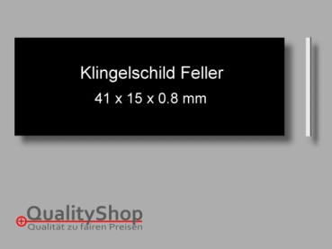 Klingelschild Feller Kunststoff schwarz/matt 41x15x0.8 mm
