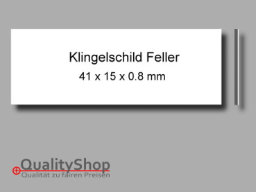 Klingelschild Feller Kunststoff weiss/matt 41x15x0.8 mm