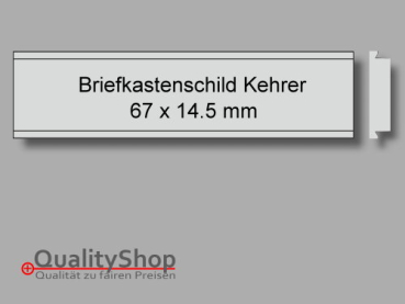 Briefkastenschild Kehrer Silber 67x14.5 mm