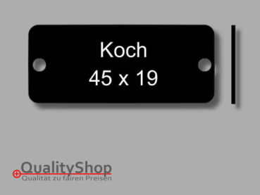 Klingelschild Koch Alu schwarz matt 45 x 19 x 1.0 mm