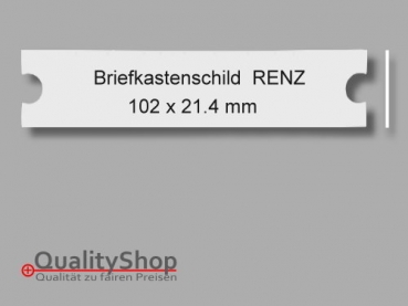 Briefkastenschild RENZ Alu eloxiert/silber 102 x 21.4 x 1 mm