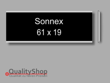 Klingelschild Sonnex Alu schwarz matt 61 x 19 x 1.0 mm
