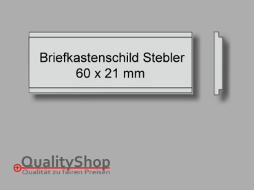 Briefkastenschild Stebler Silber 60 x 21 mm
