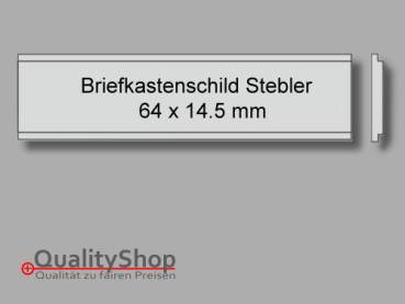 Briefkastenschild Stebler Silber 64 x14.5 mm