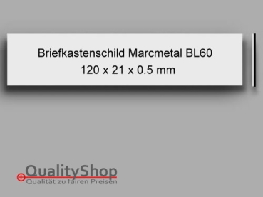 Briefkastenschild BL60 Kunststoff Silber Marcmetal
