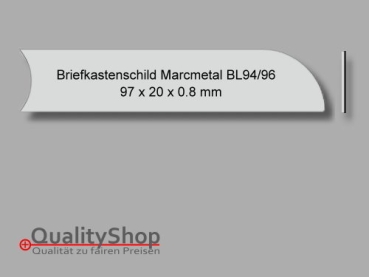 Briefkastenschild BL94/96 Kunststoff Silber zum Kleben