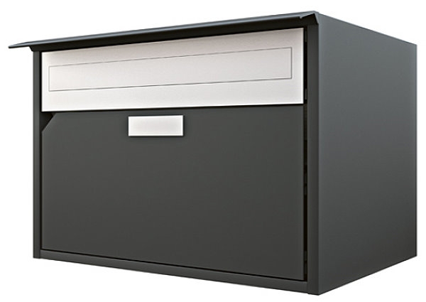 Briefkasten Huber mit Regendach Front Farbe mit Auseckung