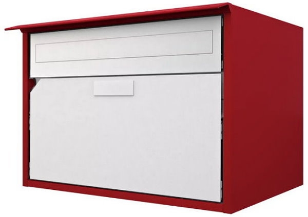 Briefkasten Huber mit Regendach Front Eloxiert mit Auseckung