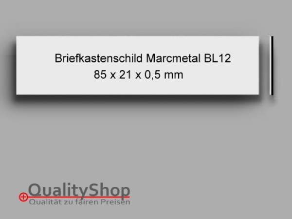 Briefkastenschild BL12 Kunststoff Silber Marcmetal