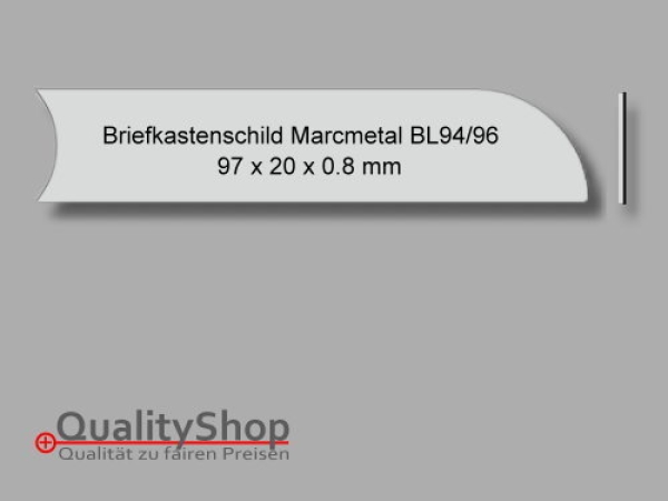 Briefkastenschild BL94/96 Kunststoff Silber zum Kleben